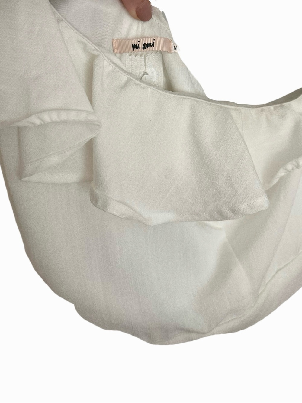 One-Shoulder Ruffle Dress - White - Picture 4 of 4